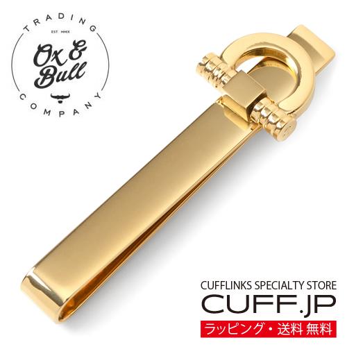 ネクタイピン タイバー ホースビット ゴールド ステンレス タイクリップ タイピン Ox &amp; Bul...