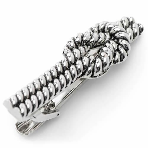 ネクタイピン タイバー シルバー ノット ロープ タイクリップ タイピン Ox &amp; Bull Tra...