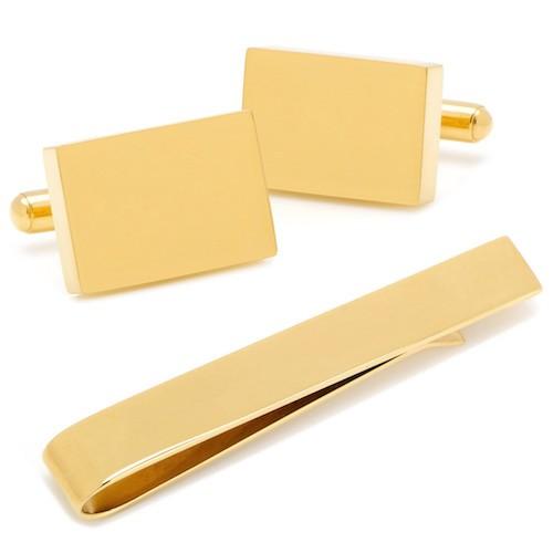 カフス ネクタイピン セット ゴールド ステンレス レクタングル カフリンクス Ox &amp; Bull ...