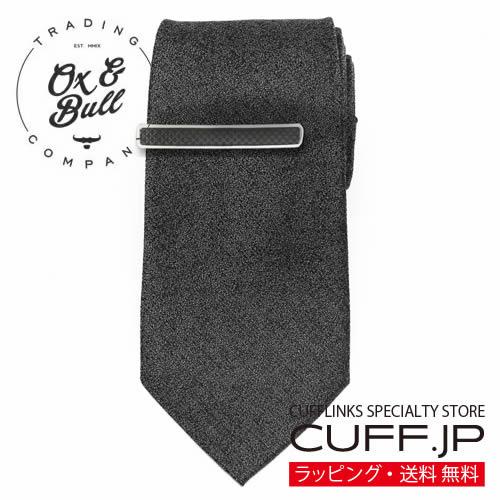 Ox &amp; Bull Trading Co ヘザー グレー ウール ネクタイ ネクタイピン セット