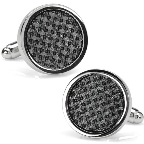 カフスボタン カフス ウーブン メタル ブラック カフリンクス Ox &amp; Bull Trading ...