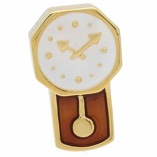 ピンズ ラペルピン スワンク 時計 ゴールド 柱時計 SWANK