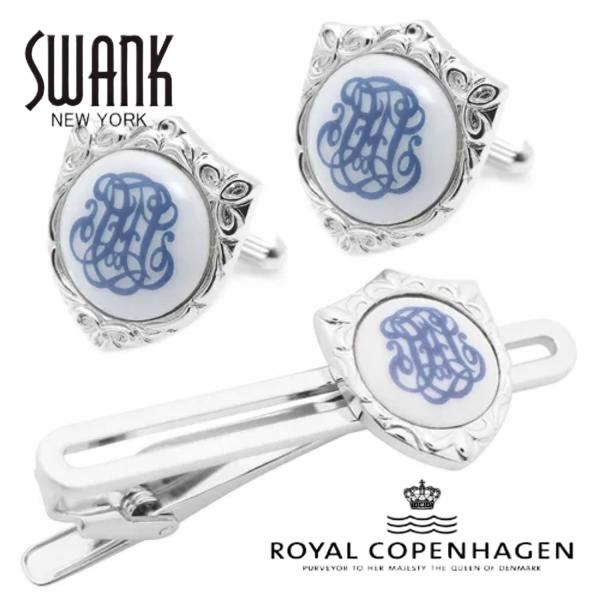 スワンク &amp; ロイヤルコペンハーゲン コラボ カフス ネクタイピン セット Swank &amp; Roya...