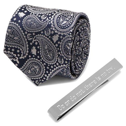 Star Wars スターウォーズ ヨーダ ネイビー ペイズリー ネクタイ ネクタイピン セット