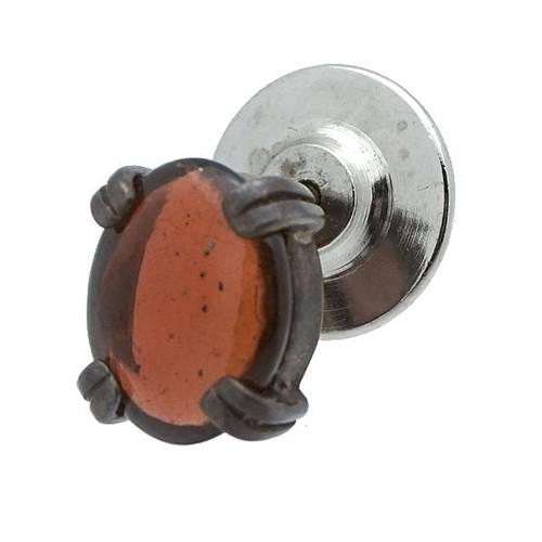 アンティーク ピンズ ラペルピン ネクタイピン シルバー アンバー 琥珀色 #553 タイピン