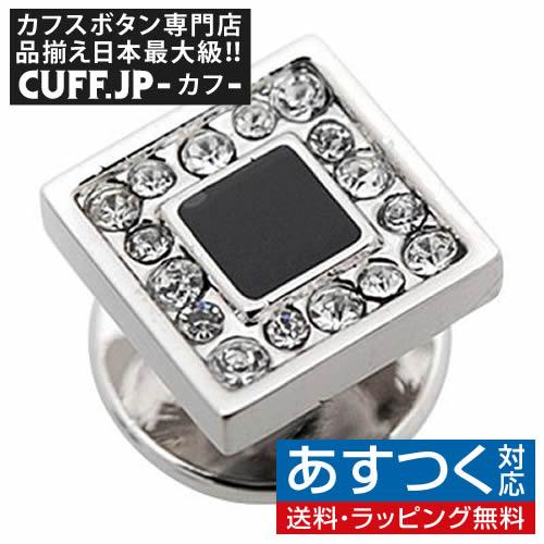 タイタック タックピン ラインストーン クリスタル フレーム エボニー ラペルピン