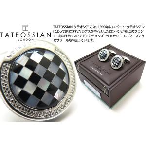 ブランド アクセサリー TATEOSSIAN タテオシアン ストーンオブワールド シグニチャ ラウンド シルバー カフス（ロジウム＆オニキス+白蝶貝） 父の日｜cufflink