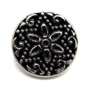 （訳あり）単純な形で作られた花とドットが特徴的な 金属 ボタン（5044)　CPB-090 18mm...