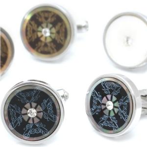 メンズ アクセサリー シェルステンマカフス（カフスボタン カフリンクス） Basic 5000 クリ...
