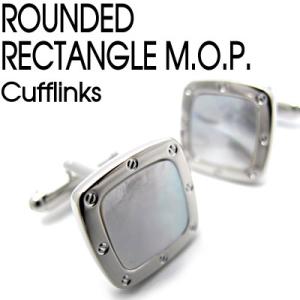 メンズ アクセサリー Value 3500 ラウンデッド レクタングル 白蝶貝 カフス カフスボタン...