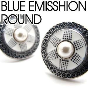 メンズ アクセサリー カフスブルーエミッションラウンドカフス（カフスボタン カフリンクス） Basi...