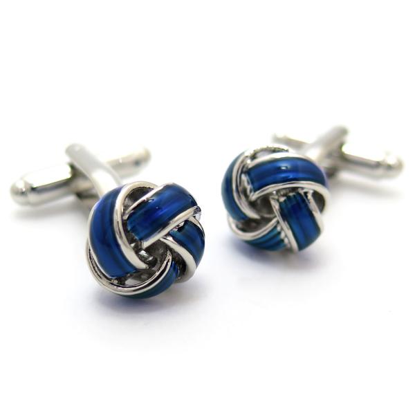 メンズ アクセサリー Simple 2500 クリア ネイビー 結 カフス カフスボタン カフリンク...