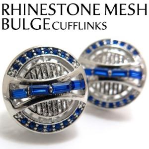 メンズ アクセサリー Basic 5000 ラインストーン メッシュ バルジ カフス カフスボタン ...