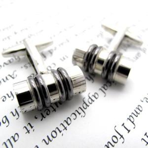 メンズ アクセサリー Simple 2500 ショート シリンダー カフス（グレー）カフスボタン カ...