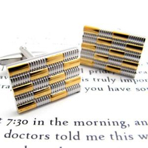 メンズ アクセサリー Simple 2500 ゴールド パターン カフス カフスボタン カフリンクス...