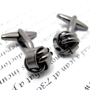 メンズ アクセサリー Simple 2500 フラット＆ダブル結カフス（ブラック）カフスボタン カフ...
