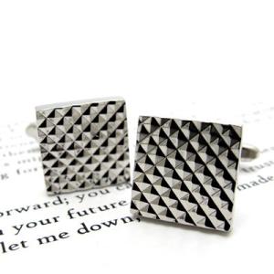 メンズ アクセサリー Simple 2500 ピラミッドパターン カフス カフスボタン カフリンクス...
