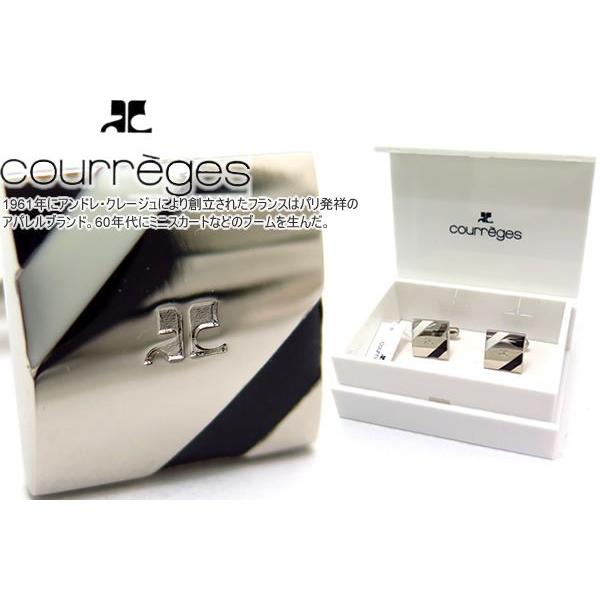 ブランド アクセサリー courreges クレージュ オブリークラインカフス（ブラック&amp;ホワイト）...