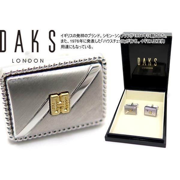 ブランド アクセサリー DAKS ダックス レクタングルマット&amp;ゴールドエンブレムカフス（カフスボタ...