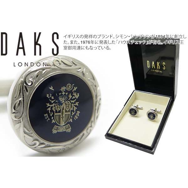ブランド アクセサリー DAKS ダックス ラウンド ロゴ カフス カフスボタン カフリンクス シン...