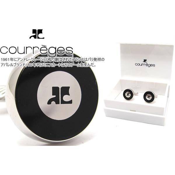 ブランド アクセサリー courreges クレージュ ダブルラウンドカフス（ブラック）カフスボタン...