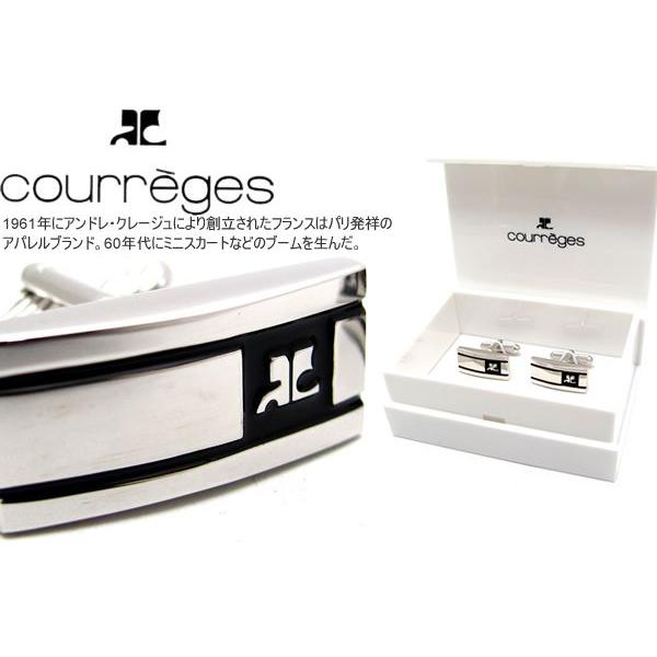 ブランド アクセサリー courreges クレージュ ブラックラインカフス（カフスボタン カフリン...