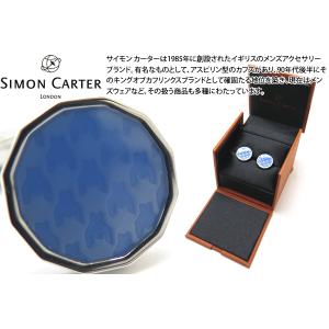 ブランド アクセサリー SIMON CARTER サイモン・カーター ドグトゥース エナメル カフス（ライトブルー）カフスボタン カフリンクス 父の日｜cufflink