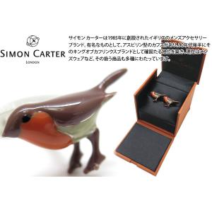 ブランド アクセサリー SIMON CARTER サイモン・カーター イングリッシュ カントリー ガーデン カフス（コマドリ） カフスボタン カフリンクス アニマル 鳥｜cufflink