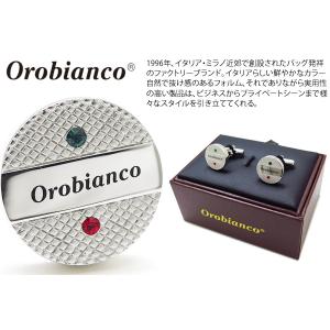 ブランド アクセサリー Orobianco オロビアンコ ラウンド ロゴ カフス（トリコローレ）カフ...