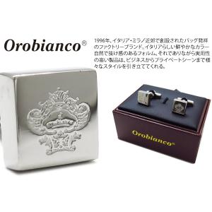 ブランド アクセサリー Orobianco オロビアンコ スクエア ロゴ カフス（ロジウム） カフスボタン カフリンクス 父の日｜cufflink