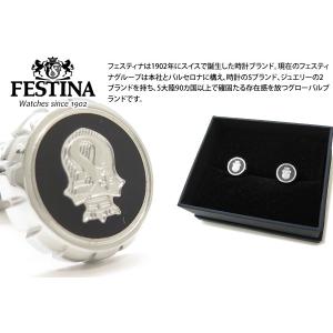 ブランド アクセサリー FESTINA フェスティナ クロノバイクカフス (ブラック＆シルバー) カフスボタン カフリンクス 父の日｜cufflink