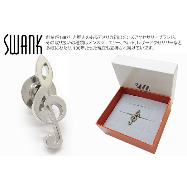 ブランド アクセサリー SWANK スワンク ト音記号 ピンズ ラペルピン スタッズ ブローチ かわ...
