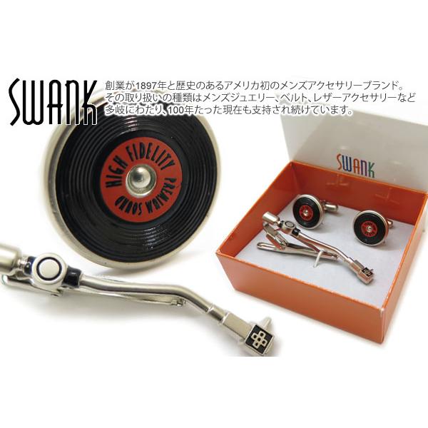ブランド アクセサリー SWANK スワンク レコード カフス &amp; タイバー セット カフスボタン ...