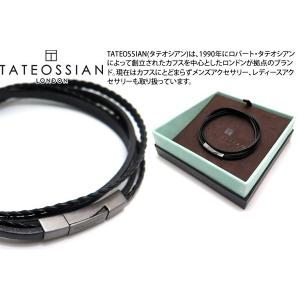 TATEOSSIAN タテオシアン レザーシルバーフェットゥチーネマルチブレスレット（ブラックロジウム&ブラック） （ブランド ブレスレット） 父の日