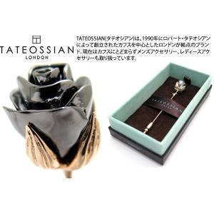 ブランド アクセサリー TATEOSSIAN タテオシアン ローズ ラペルピン（ブラック） 父の日｜cufflink