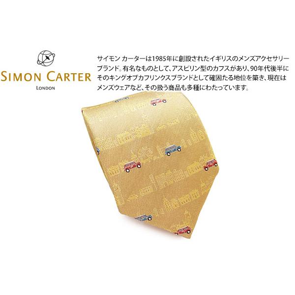 ネクタイ ブランド SIMON CARTER サイモン・カーター レトロ カー シルク ネクタイ（ゴ...