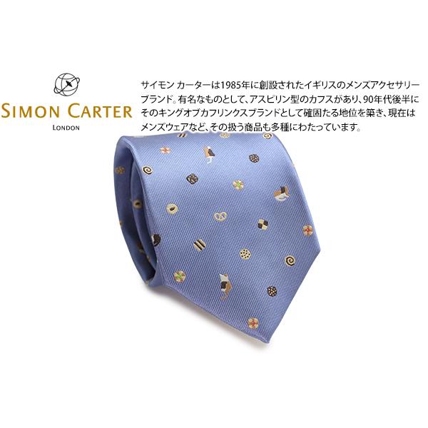 ネクタイ ブランド SIMON CARTER サイモン・カーター 猫 スイーツ シルク ネクタイ（サ...