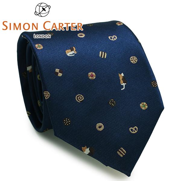 ネクタイ ブランド SIMON CARTER サイモン・カーター 猫 スイーツ シルク ネクタイ（ネ...