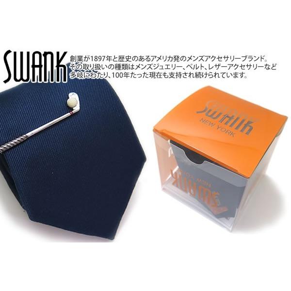 ネクタイ ブランド SWANK スワンク  ゴルフ ネクタイ ＆ タイバーセット 青 スポーツ 趣味...