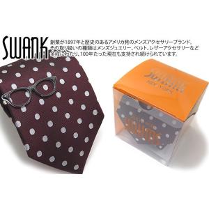 ネクタイ ブランド SWANK スワンク  メガネ（ブラック） ネクタイ ＆ タイバーセット 赤 ドット おもしろ 父の日｜cufflink