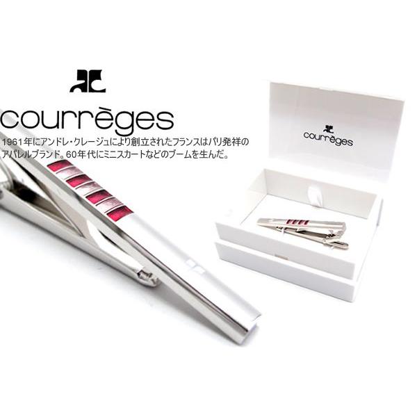 courreges クレージュ ストライプピンクタイバー（ネクタイピン ネクタイクリップ）バレンタイ...