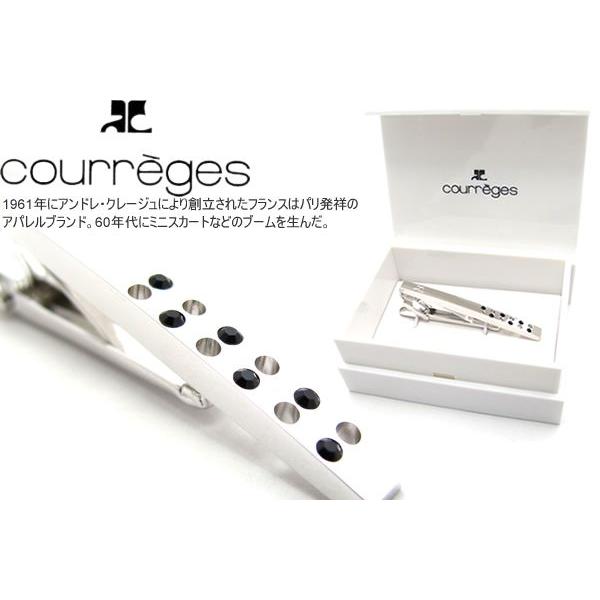 courreges クレージュ ホール&amp;クリスタルガラスタイバー（ネクタイピン ネクタイクリップ）バ...