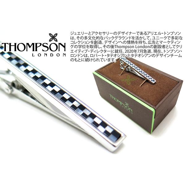 ブランド アクセサリー THOMPSON トンプソン モザイク 半貴石 タイバー（オニキス＆ホワイト...