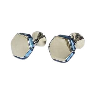 カフスボタン スタッドボタン セット シルバー ライン オニキス カフス