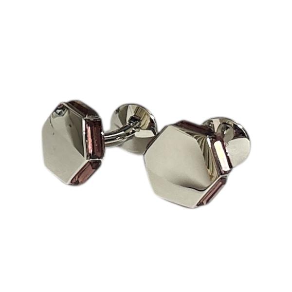 サイドアメジストクリスタルカフスボタン