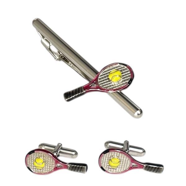 SWANK スワンク テニスラケットカフスボタン・ネクタイピンセット