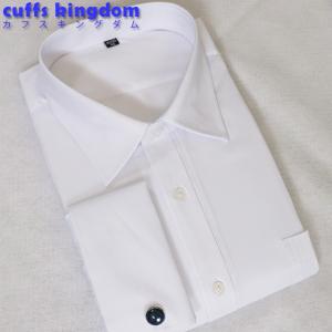 縞々白無地カフス専用Ｙシャツ  【セミワイドカラー