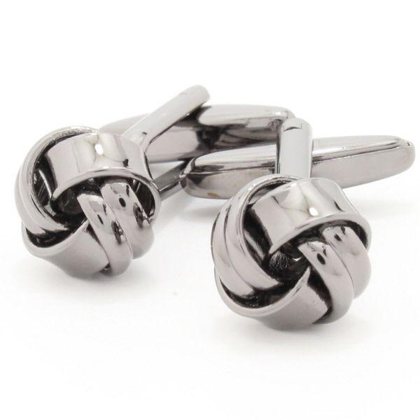 カフス カフスボタン シャープな光沢2ライン メタリック ブラック ノット メンズ プレゼント カフ...