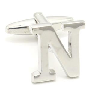 バラ売り シルバー アルファベットN カフス イニシャル