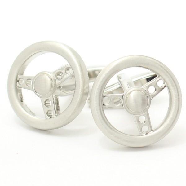 全2色 カフス カフスボタン ドライブ気分を味わえるシルバーハンドル メンズ プレゼント カフスマニ...